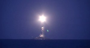 Abschuss von Kalibr-Raketen vom Kaspischen Meer aus. Bild: Youtube